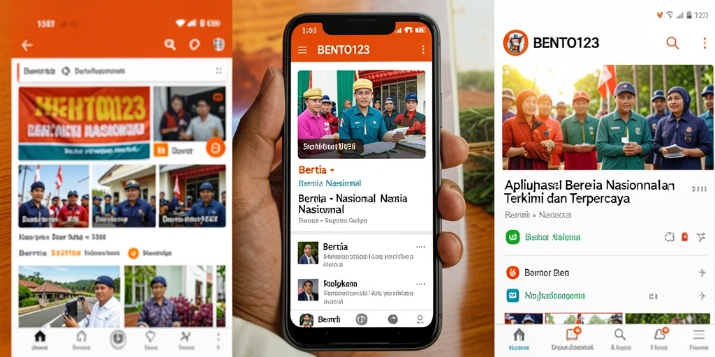 Antarmuka aplikasi BENTO123 yang menampilkan berita nasional terkini.