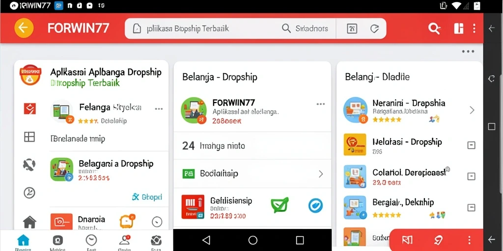 Tampilan antarmuka aplikasi FORWIN77 yang sederhana dan efisien untuk dropship.