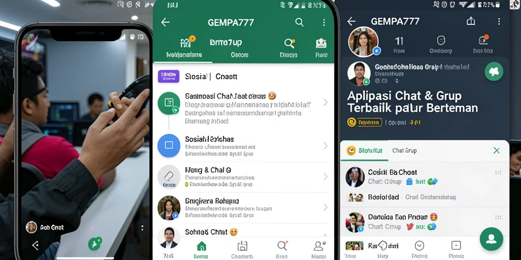 Tampilan antarmuka GEMPA777 dengan fitur Chat Grup yang menarik.
