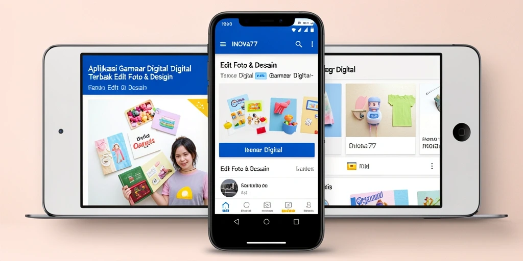 Tampilan antarmuka aplikasi INOVA77 untuk edit foto yang intuitif.