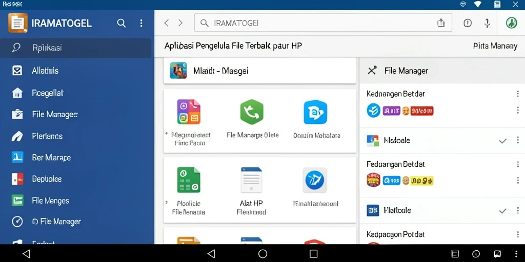 Screenshot antarmuka utama aplikasi File Manager IRAMATOGEL
