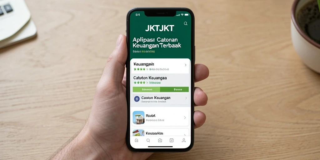 Screenshot antarmuka JKTJKT menunjukkan fitur pencatatan keuangan.