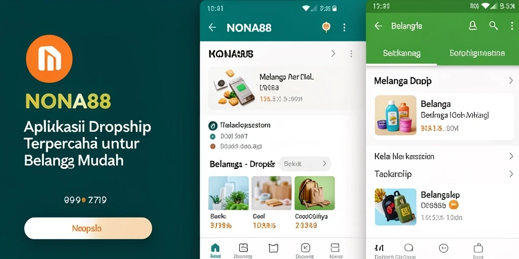Antarmuka aplikasi NONA88 yang user-friendly untuk Dropship.