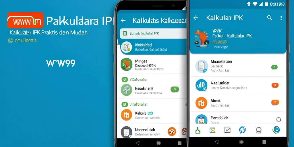 Antarmuka aplikasi WOW99 untuk Kalkulator IPK yang sederhana dan efisien.